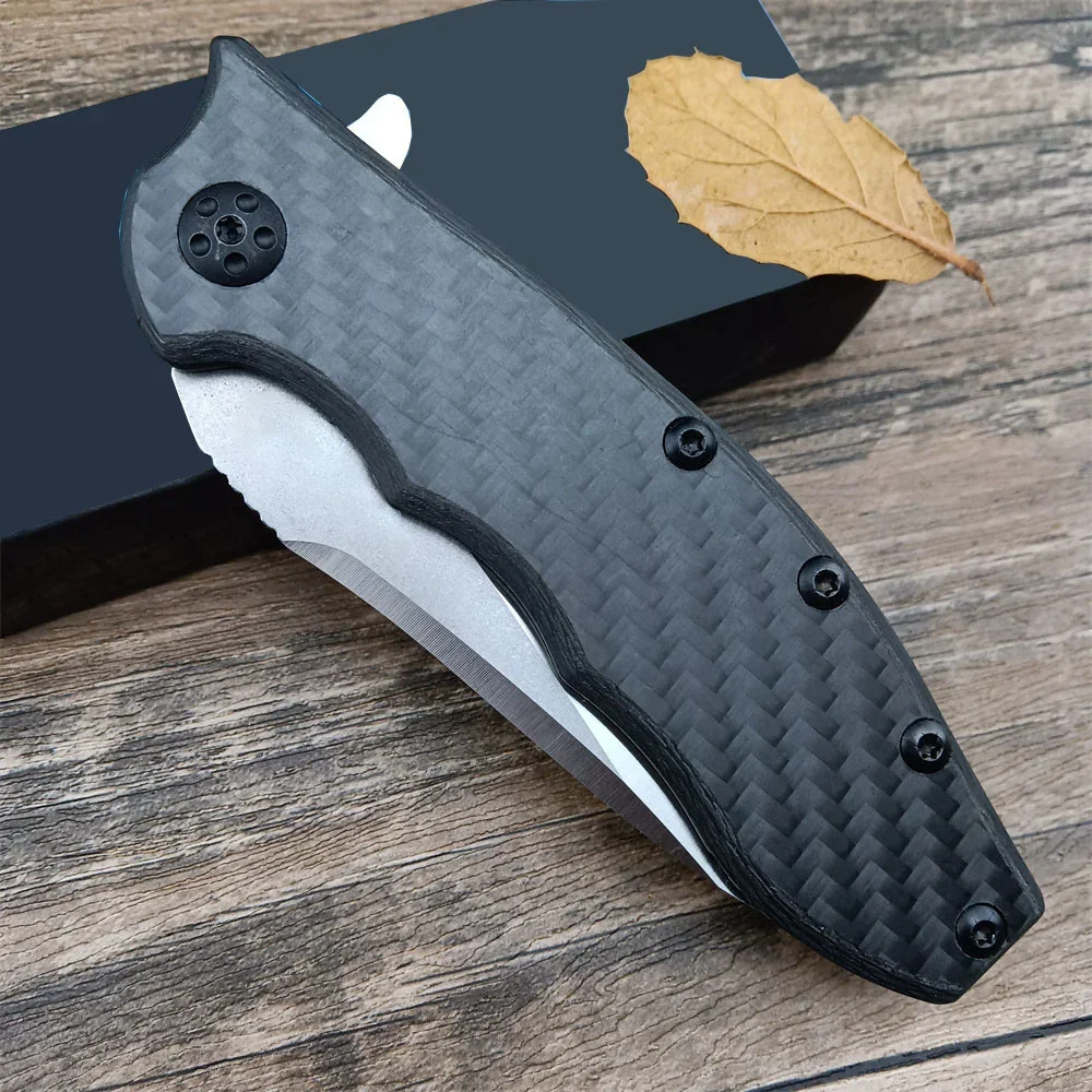 High Quality Folding Knife 0562 D2 Blade Carbon Fiber Handle Outdoor EDC Camping Tools Mountaineering Expedition Knife