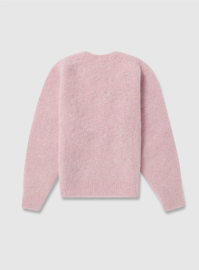 2023 autunno e inverno nuovo girocollo morbido Pullover lavorato a maglia ceroso maglione rosa donna