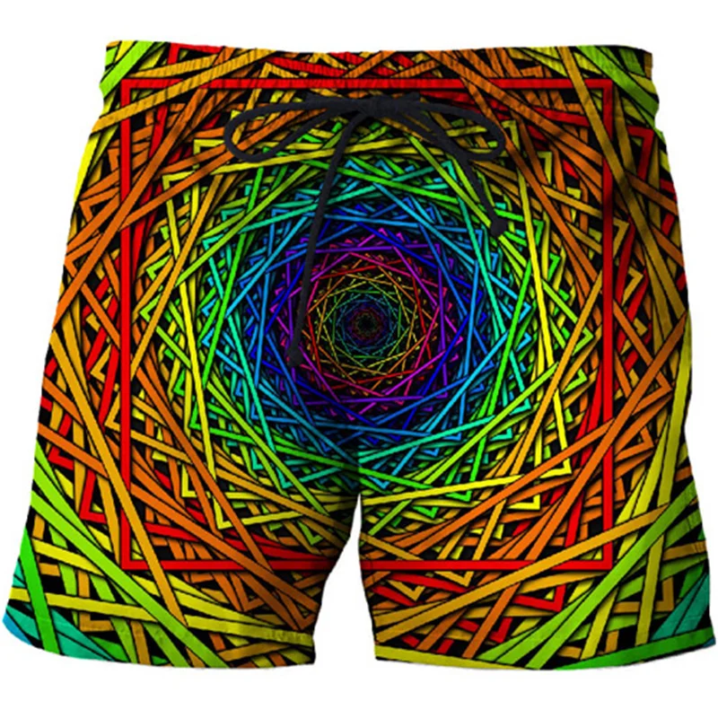 Short de bain imprimé en 3D pour hommes, short graphique d'art abstrait, short de bain, short de planche de gym, vêtements d'été, zones pour hommes