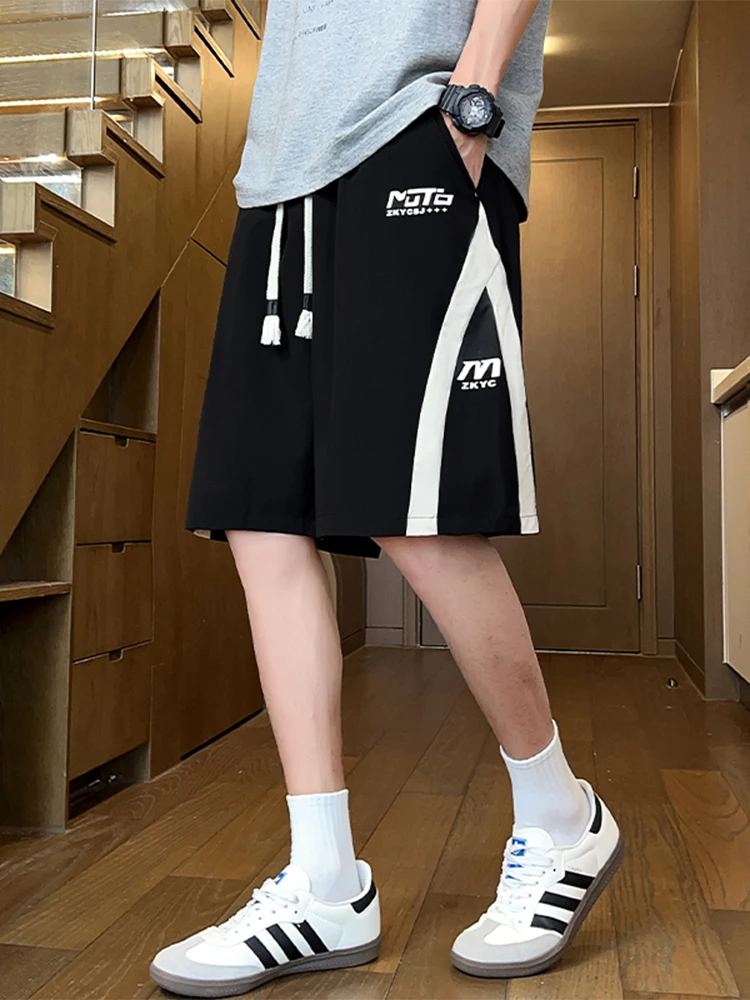 

Loose Straight Leg Men's Sport Pants Five Inches Ice Silk Breathable Comfortable Summer Casual Trousers Faionable Youthwear