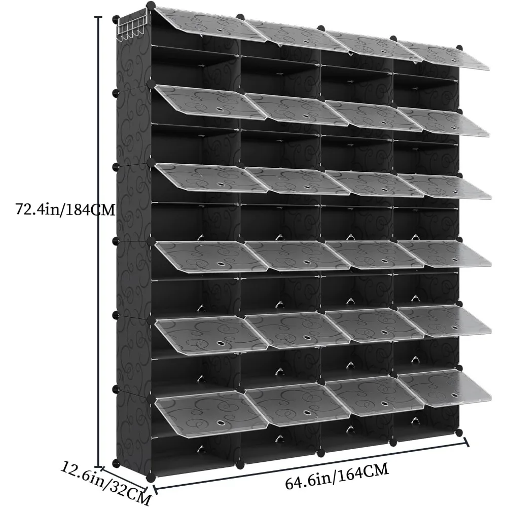 Bedroom Shoe Furniture 96-Pairs Shoe Storage Organizer Cabinet Large DIY Plastic Detachable Shoes Shelves for Entryway Rack Room