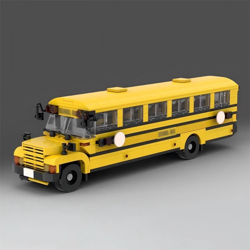 MOC Creative Design Yellow School Bus Toy Building Block Model DIY Children's Educational Assembly Toy Birthday Gift Decoration
