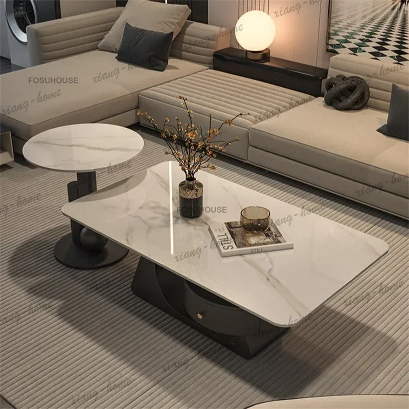 PG Modern Minimalist Rectangular Coffee Table Slab for Small Apartment Living Room Corner Table Luxury Tea Table Home Furniture