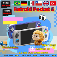 Retroid Pocket 5 Retro Handheld Game Console Video Game Consoles RP5 Android13 5.5 Inch OLED Touch Screen PSP PS2 Children Gifts