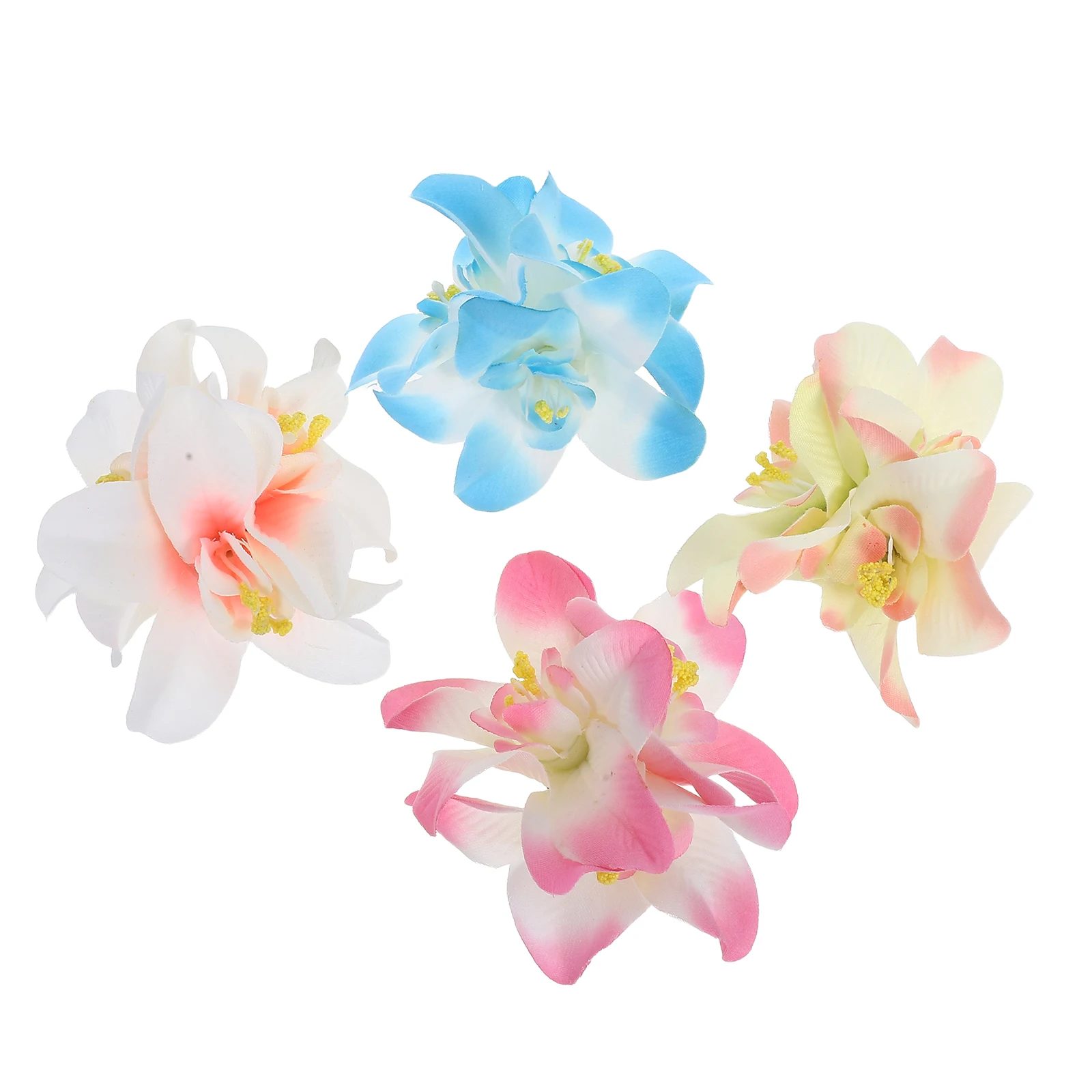 

4pcs Hibiscus Flower Hair Clips Tropical Fabric Floral Hairpins Women Girls Summer Beach Wedding Accessories Boho Bridal Seaside