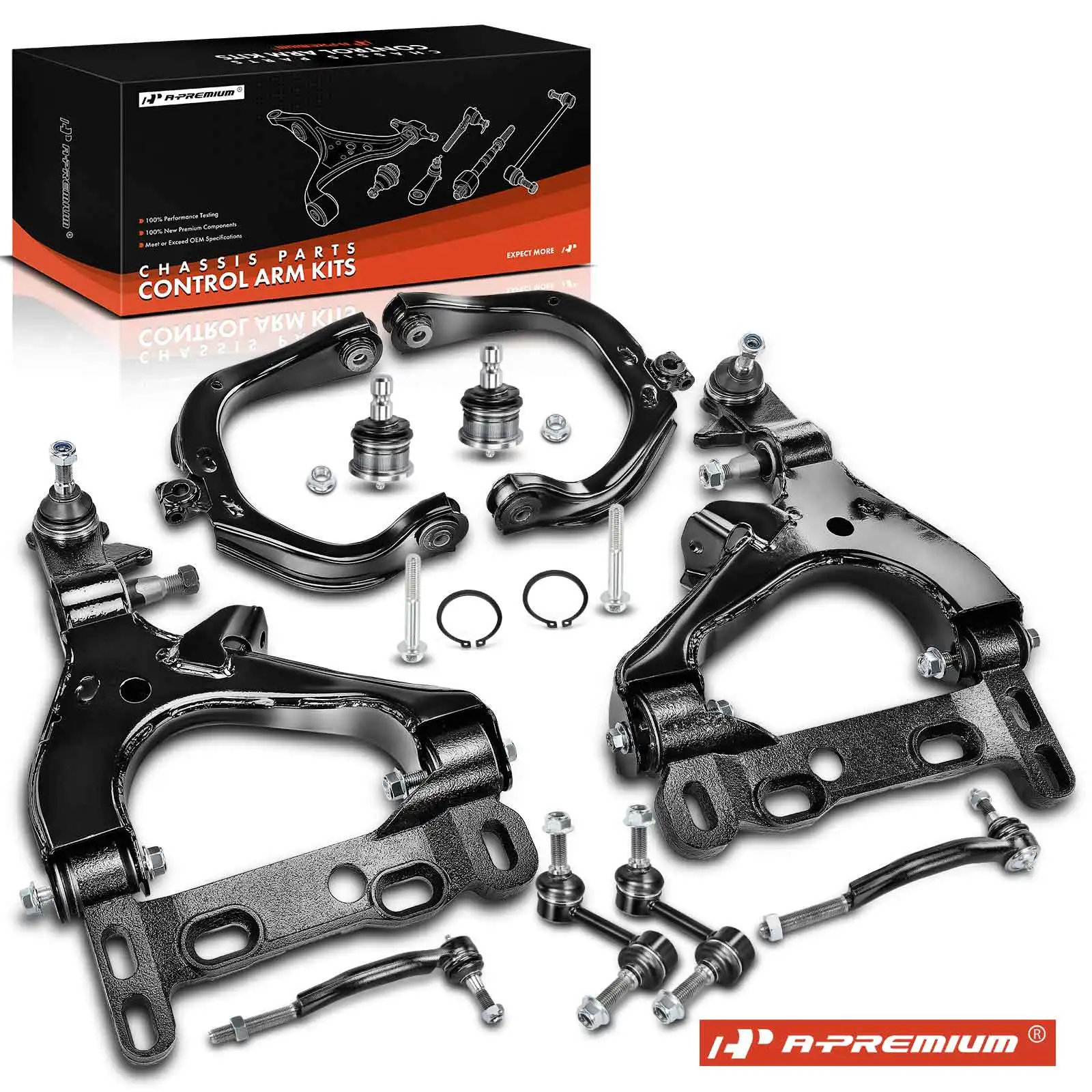 A-Premium 10x Front Control Arm with Ball Joints Stabilizer Bar Link for GMC Envoy Envoy XL 2002-2003 Oldsmobile Bravada