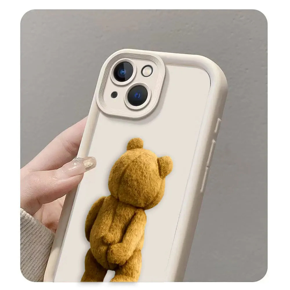 Fashion T-Teddy Bear Phone Case For Iphone  Apple 17 AIR 16 16E 11 12 13 14 15 XR Plus Pro Max Silicone Case Shockproof Cover view 4