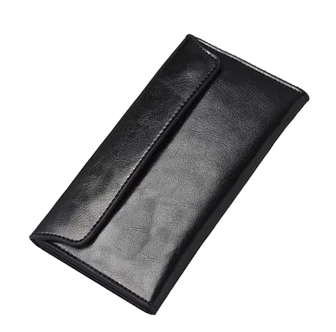 Slim Genuine Leather Long Clutch Wallet for Women, Luxury Ladies Purse Card Holder with Coin Pocket