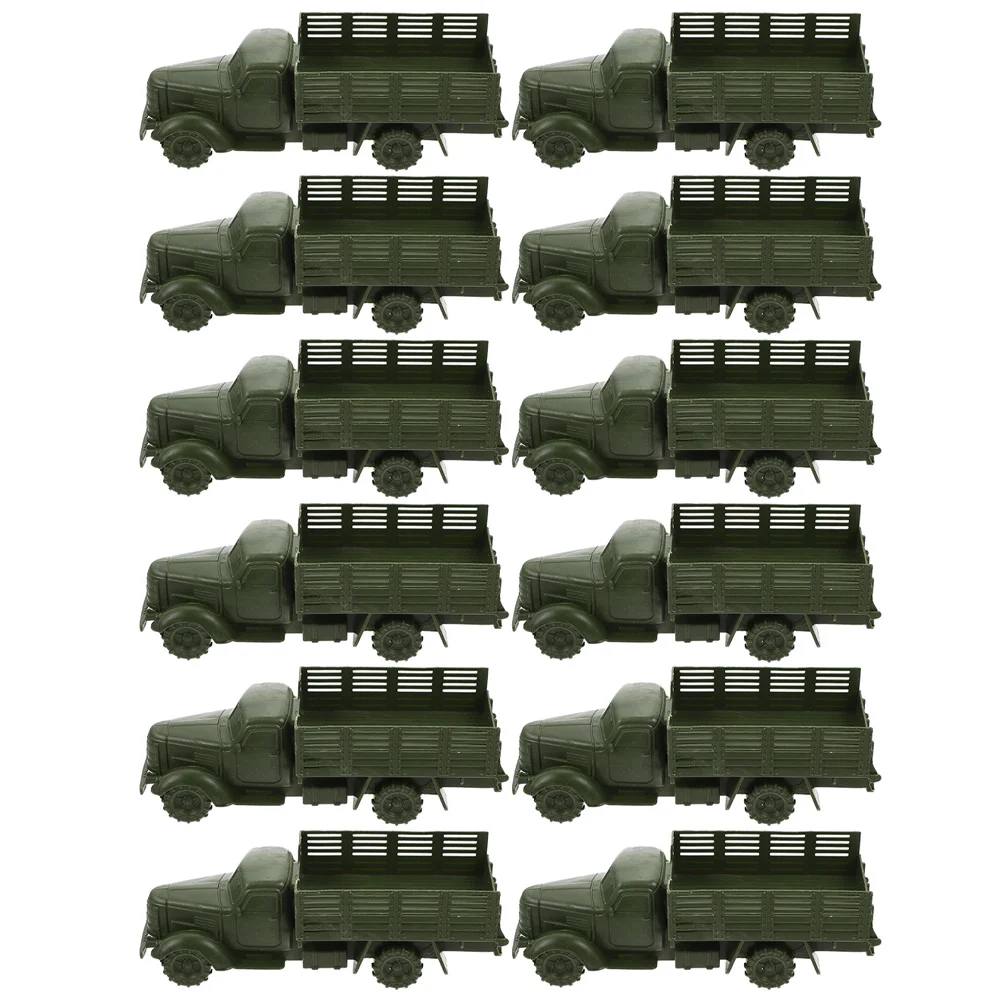 

12 Pcs Satin Foam Sponge Rollers Vehicle Model Toys Mini Play Models Truck Dark Green Pp Child