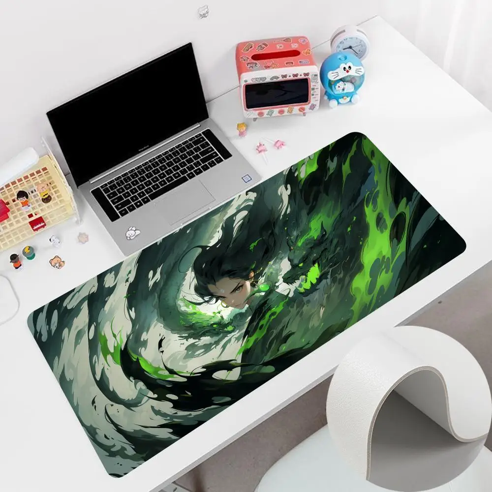 

D-Demon S-Slayers K-Kimetsus no Y-Yaibas Mouse Pad 900x400mm Keyboard PC Desk Pads HD Printing Computer 80x40cm Double Sided Lea