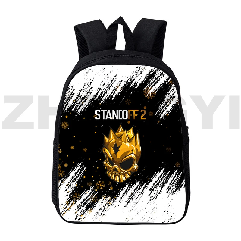 Preppy Canvas Print Standoff 2 Backpacks Fashion Casual School Bags for Teenager Girls 16 Inch Kids Bookbag 3D Computer Bag