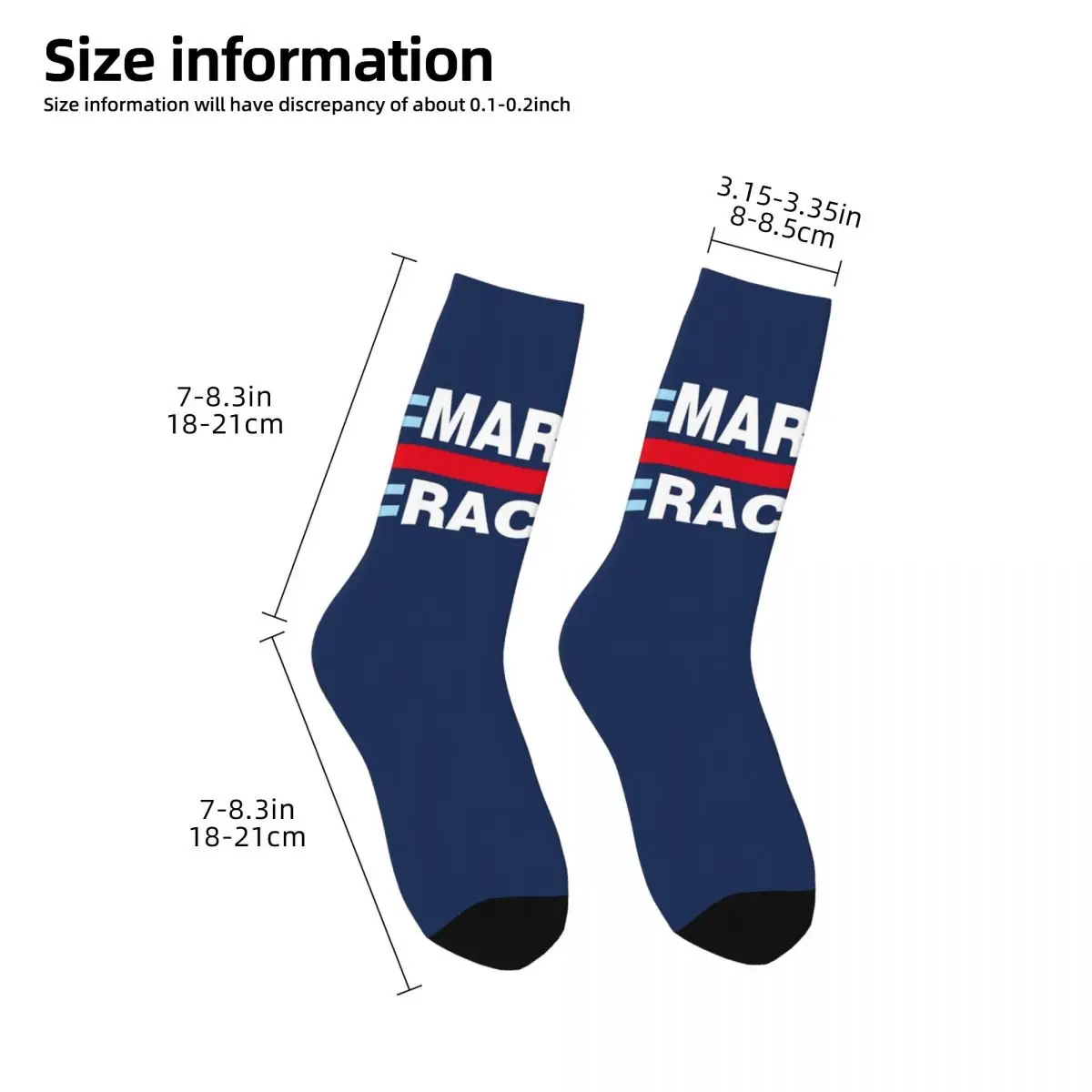 Martini Racing (backgroundless) Socks Harajuku Sweat Absorbing Stockings All Season Long Socks for Unisex Birthday Present