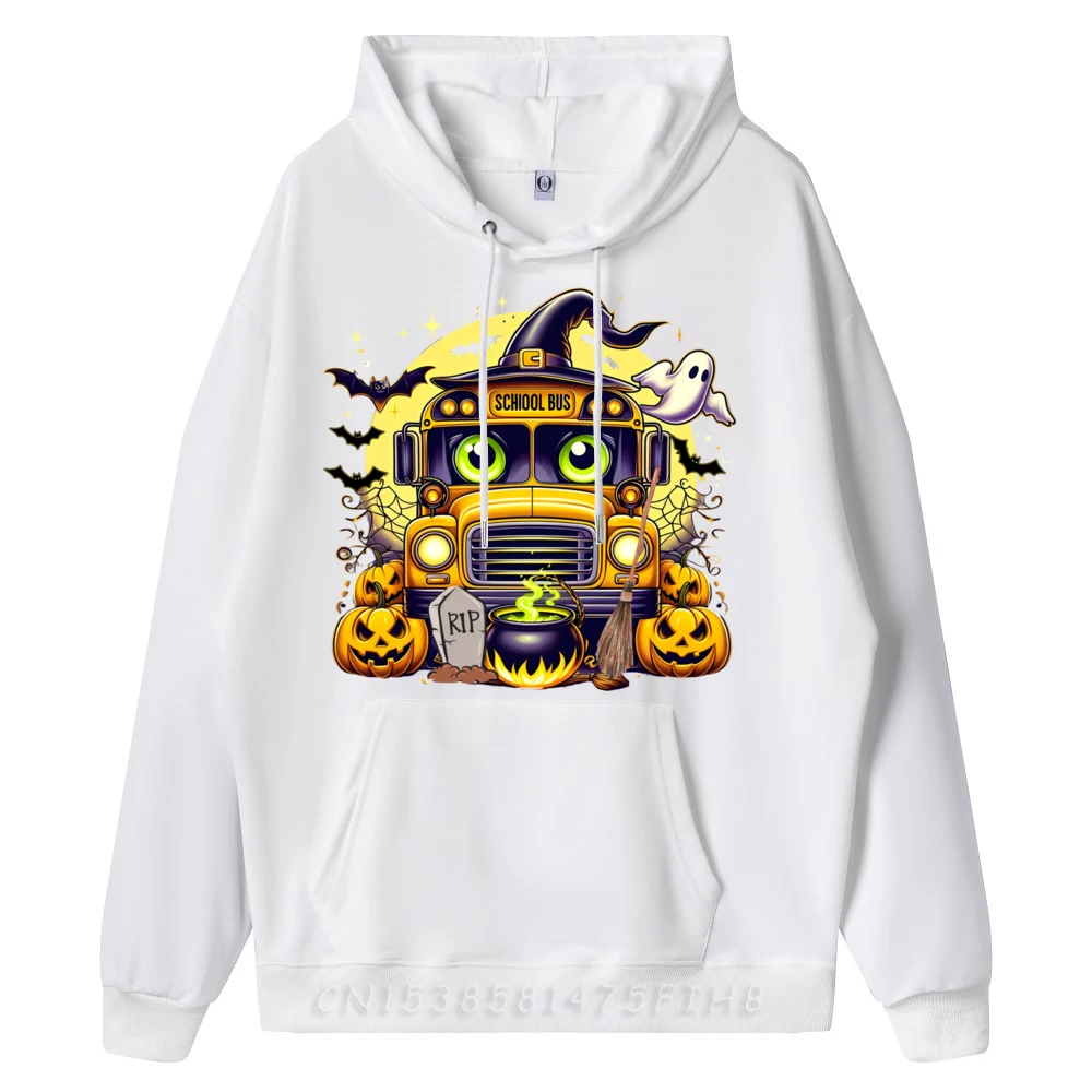 School Bus Costume Girls Halloween Bus Driver Men Grpahic Tee Comfortable Funny Pullover Hoodies