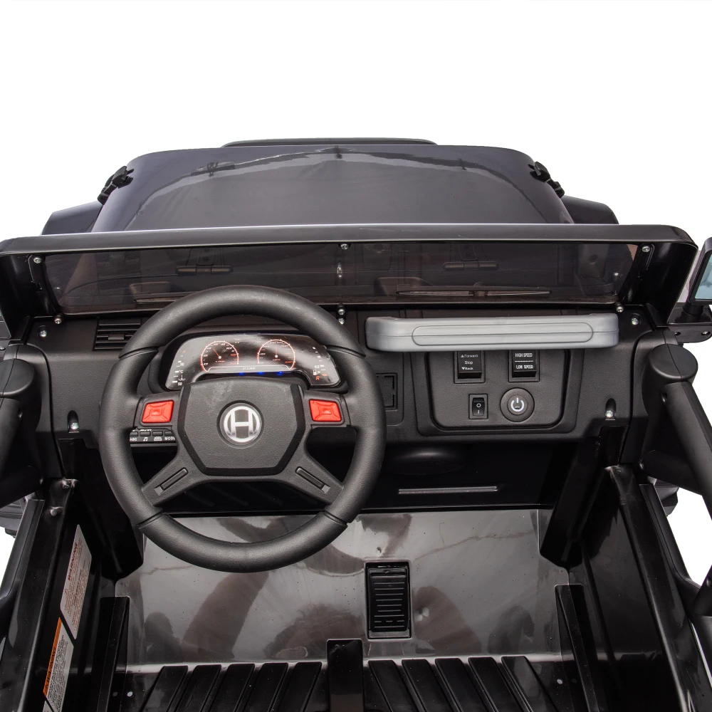 24v crianças andando no assento de carro elétrico largura 20in suspensão traseira tronco armazenamento portátil puxar haste luz & facrchlight bluetooth usb