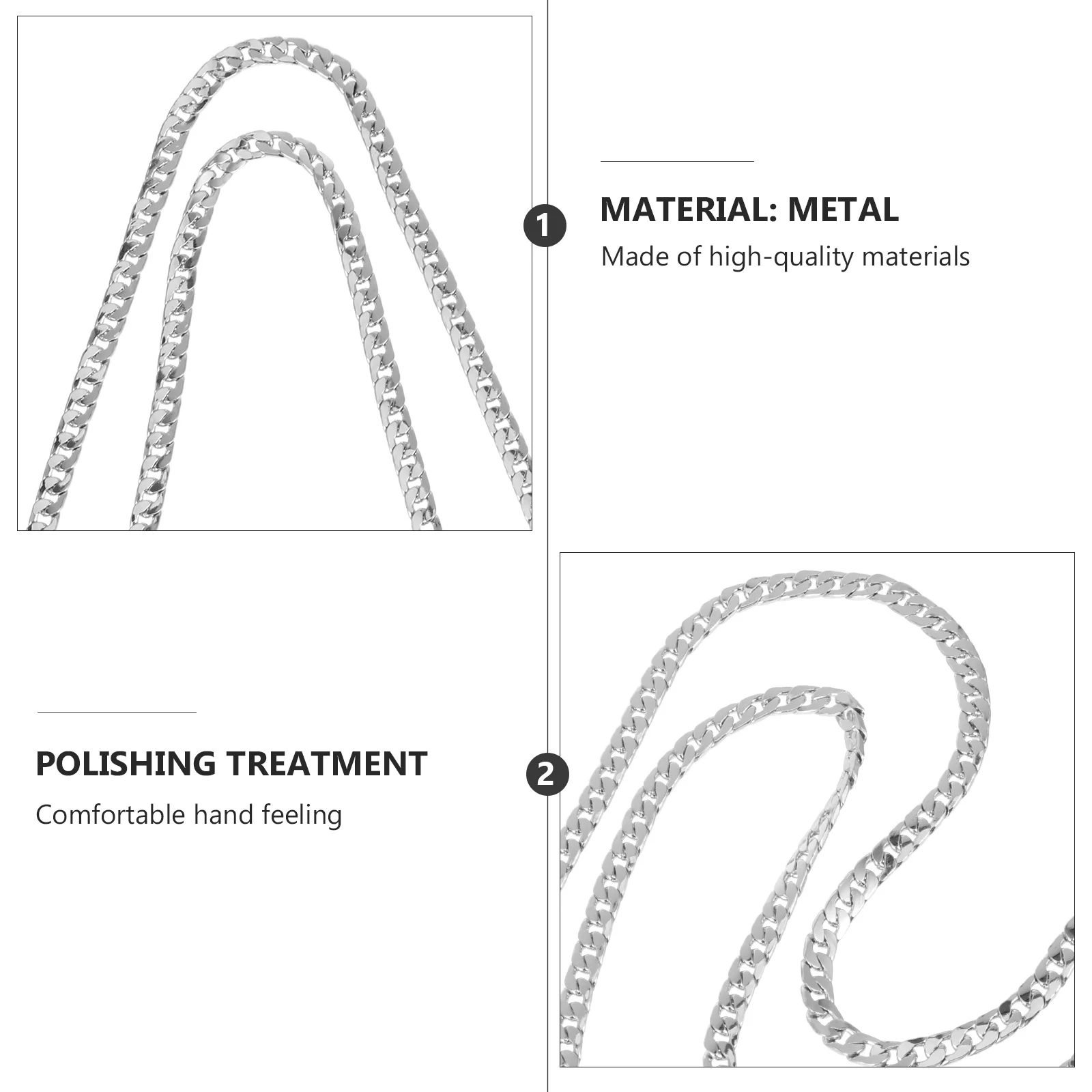 

Metal For Handbag Purse Strap Cross Body Bag Replacement Durable Electroplated Shoulder Strap Handbag Chains Purse Chain Cross