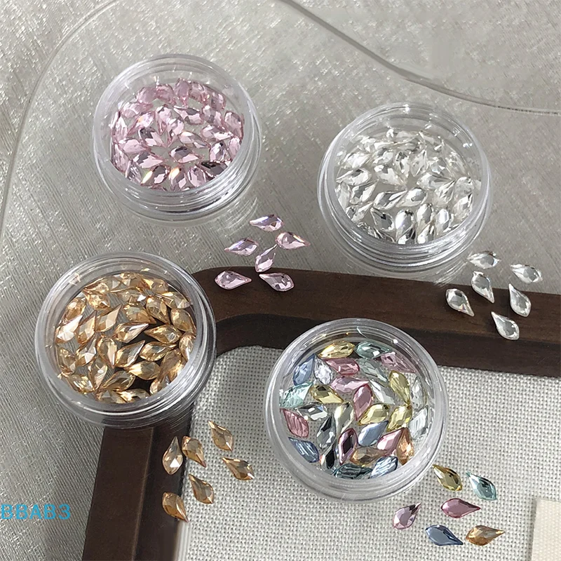 【B】30 قطعة/صندوق مثقاب غير منتظم على شكل مسمار الفن الراين ثلاثية الأبعاد كريستال مسمار الأحجار الكريمة اللؤلؤ لتقوم بها بنفسك مانيكير الزينة اكسسوارات #5