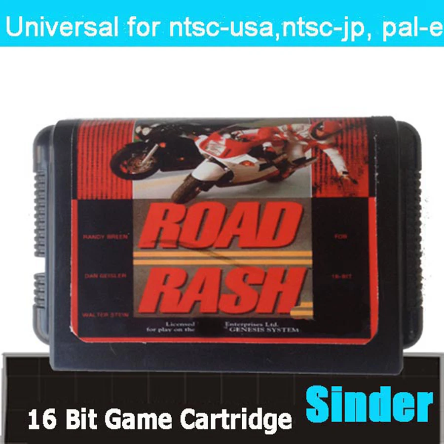 Cartão de jogo Road Rash 16bit MD para Sega Mega Drive para Genesis