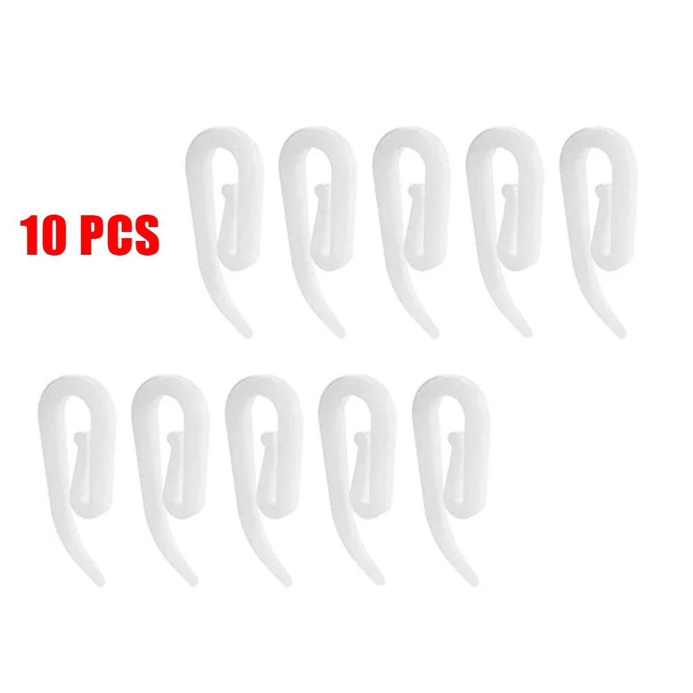 

10/50/100pcs Hook White Plastic Nylon Curtain Hooks For Attaching Curtain To Curtain Pole Ring Household Accessories