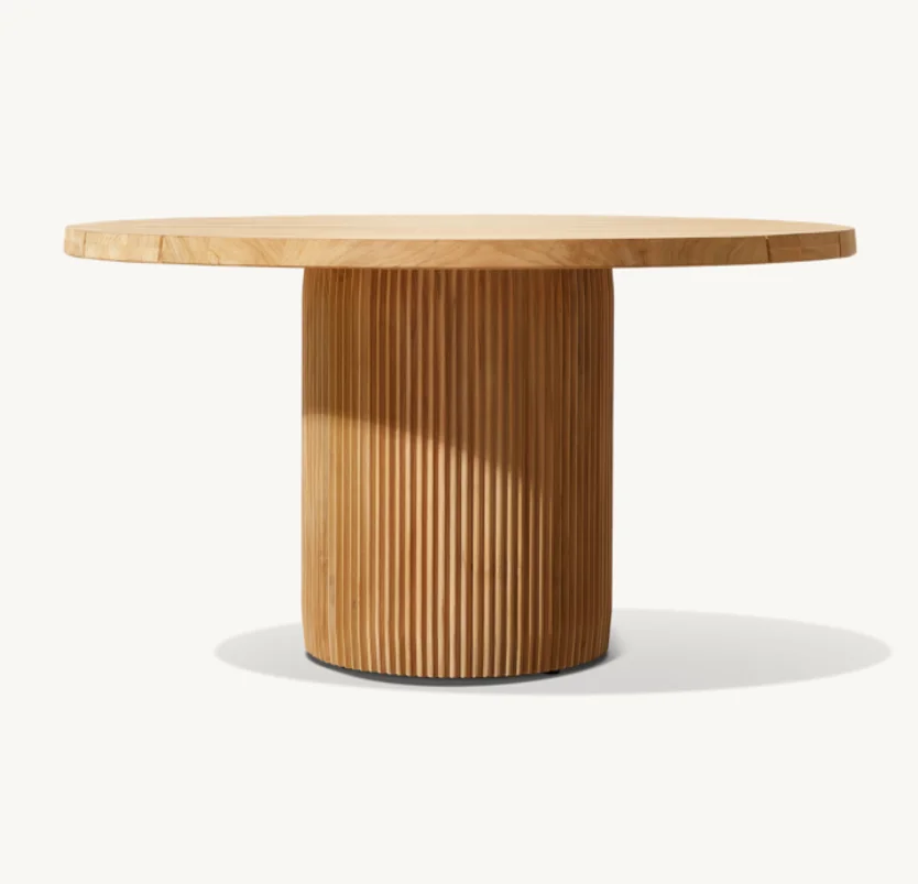 #2026 Teak Round Round Dining Table  Solid Outdoor Garden Wooden Sets Patio Modern Furniture Table and Chair Set