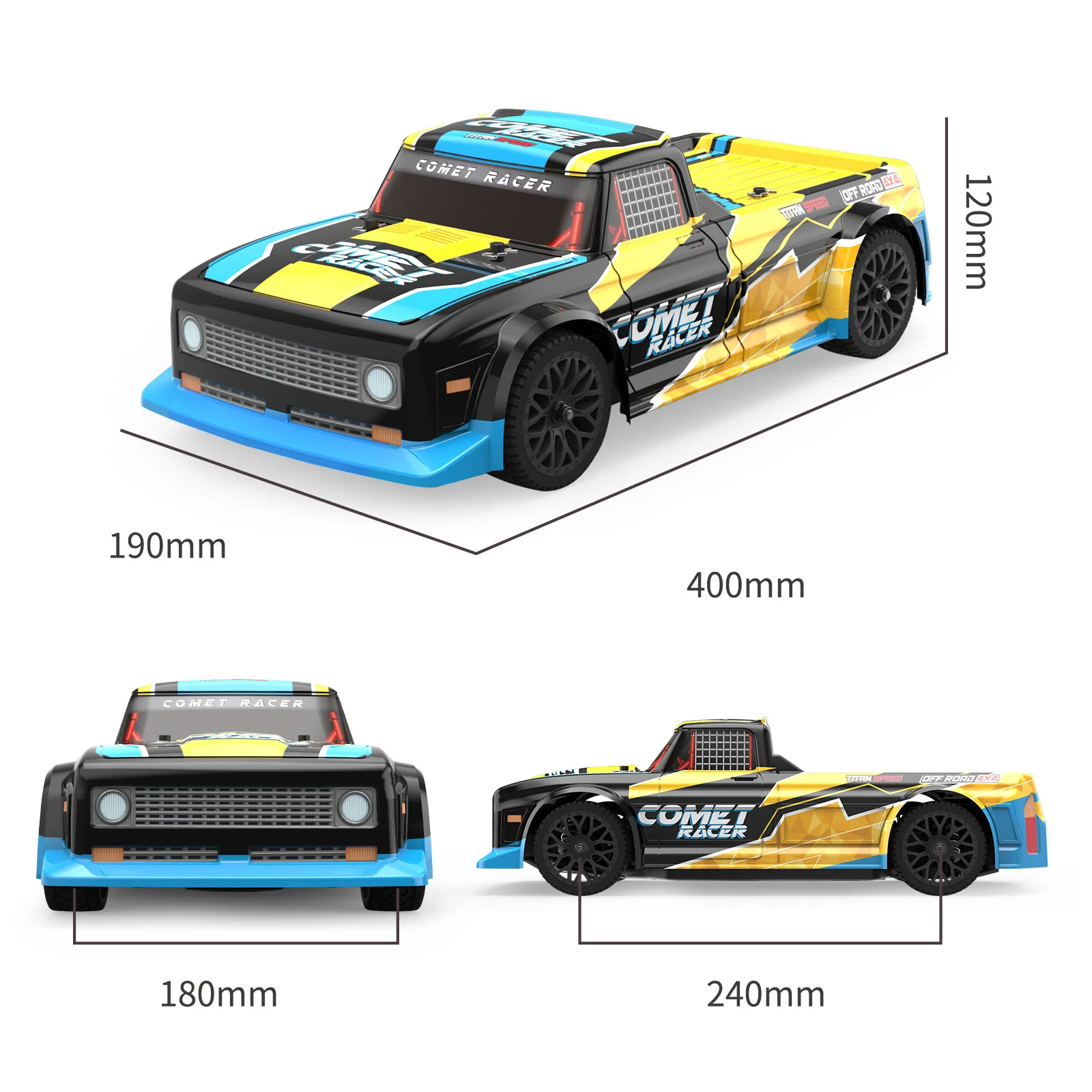 JJRC 1/10 Scale Big RC Car 4WD 48km/h High Speed 2.4G Radio Controlled Truck Drift Buggy off Road  Electric Racing Car Toys Boys