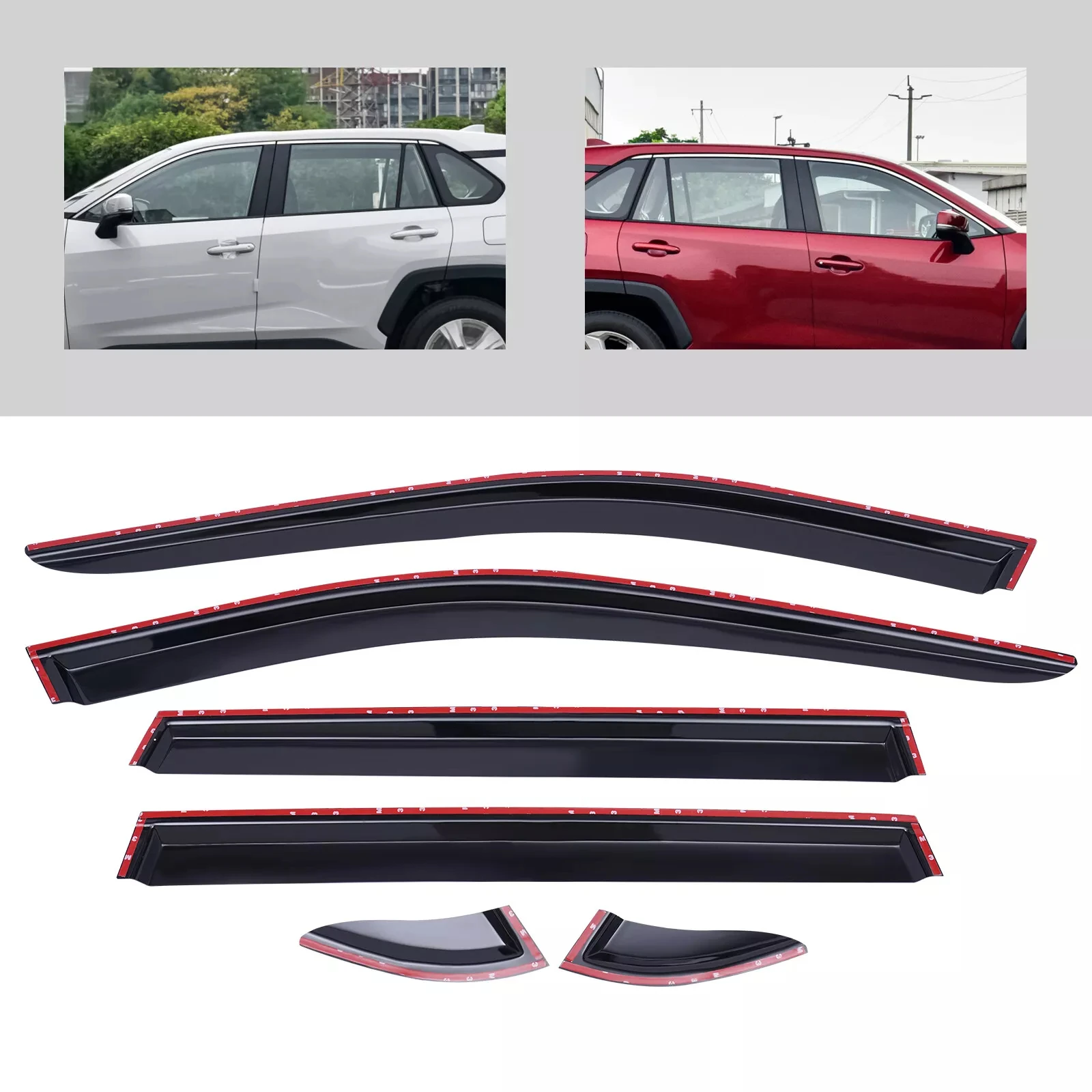 

6 шт. оконные козырьки, дождевики для Toyota RAV4 2019 2020 2021-2023, солнцезащитные и вентиляционные оттенки
