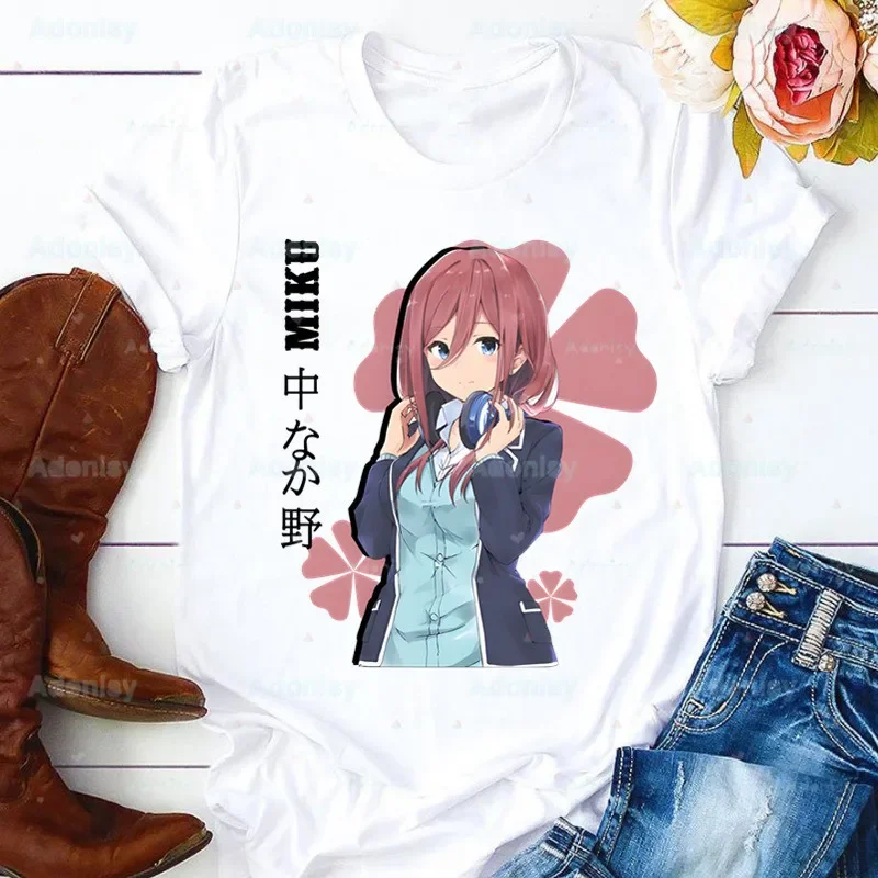 The Quintessential Quintuplets Nakano Woman Print Harajuku Summer Tshirts Casual Round Neck Short Slee Top Tee Shirt,Drop Ship