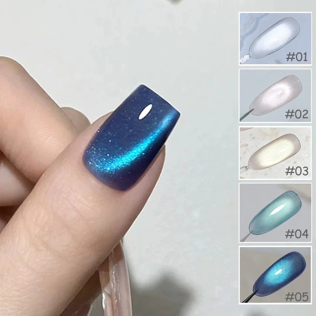 

1 шт. TC новый романтический королевский синий гель-лак для ногтей «кошачий глаз» 2025 отбеливающий синий драгоценный камень стеклянная бусина кошачий глаз принадлежности для дизайна ногтей