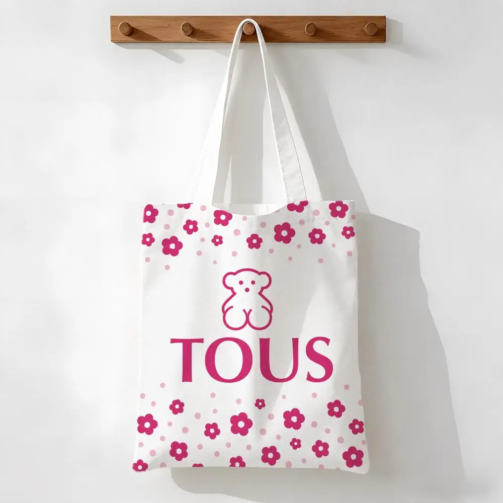Brand Tous Storage Bags Storage Bags Foldable Canvas Tote Bag, Reusable Fashion Shopping Bag for Women