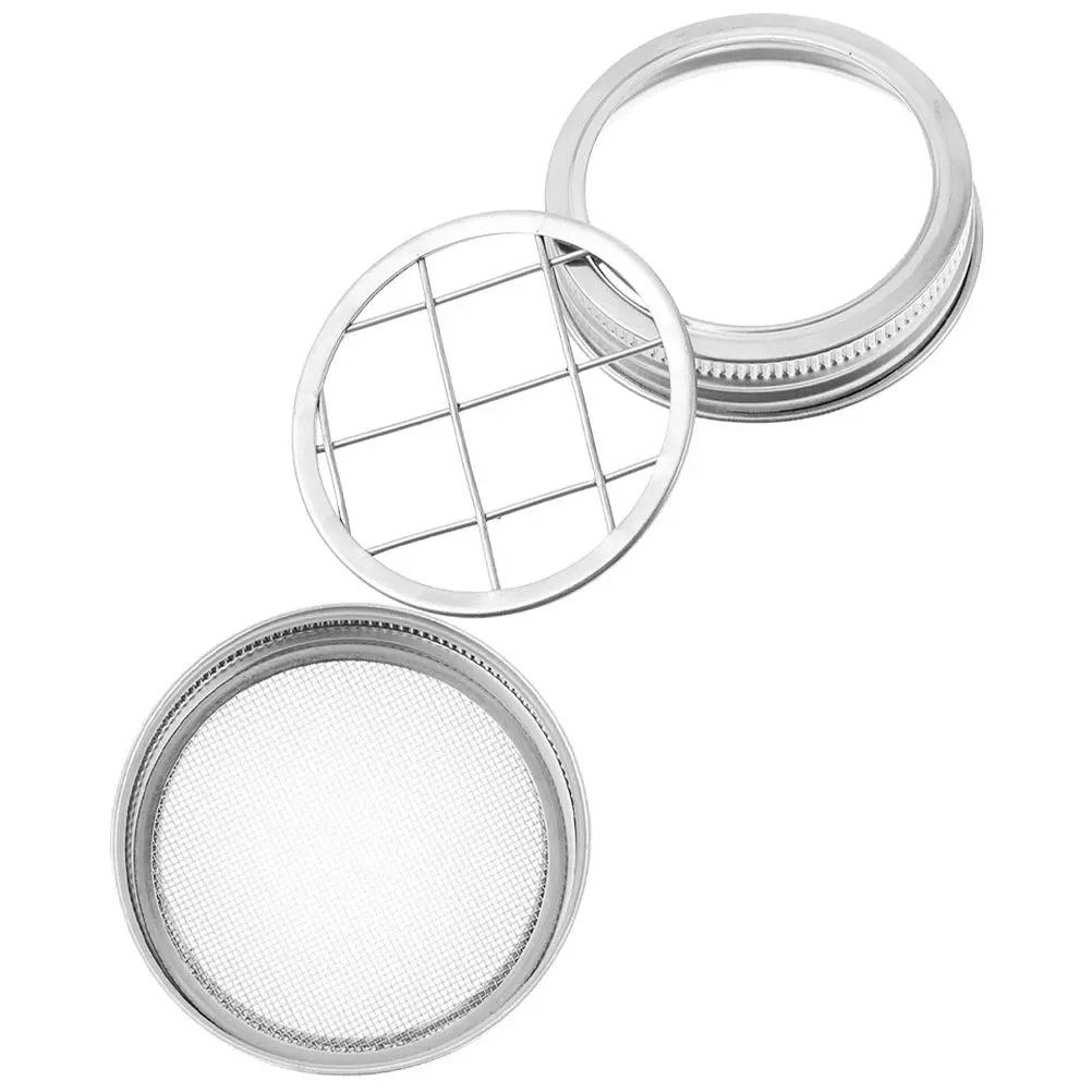 1Set Sprouting Lid Stainless Steel Sprouting Jar Lid for Wide Mouth Mason Jars Indoor Grow Sprouts Beans Filter Mesh Strainer