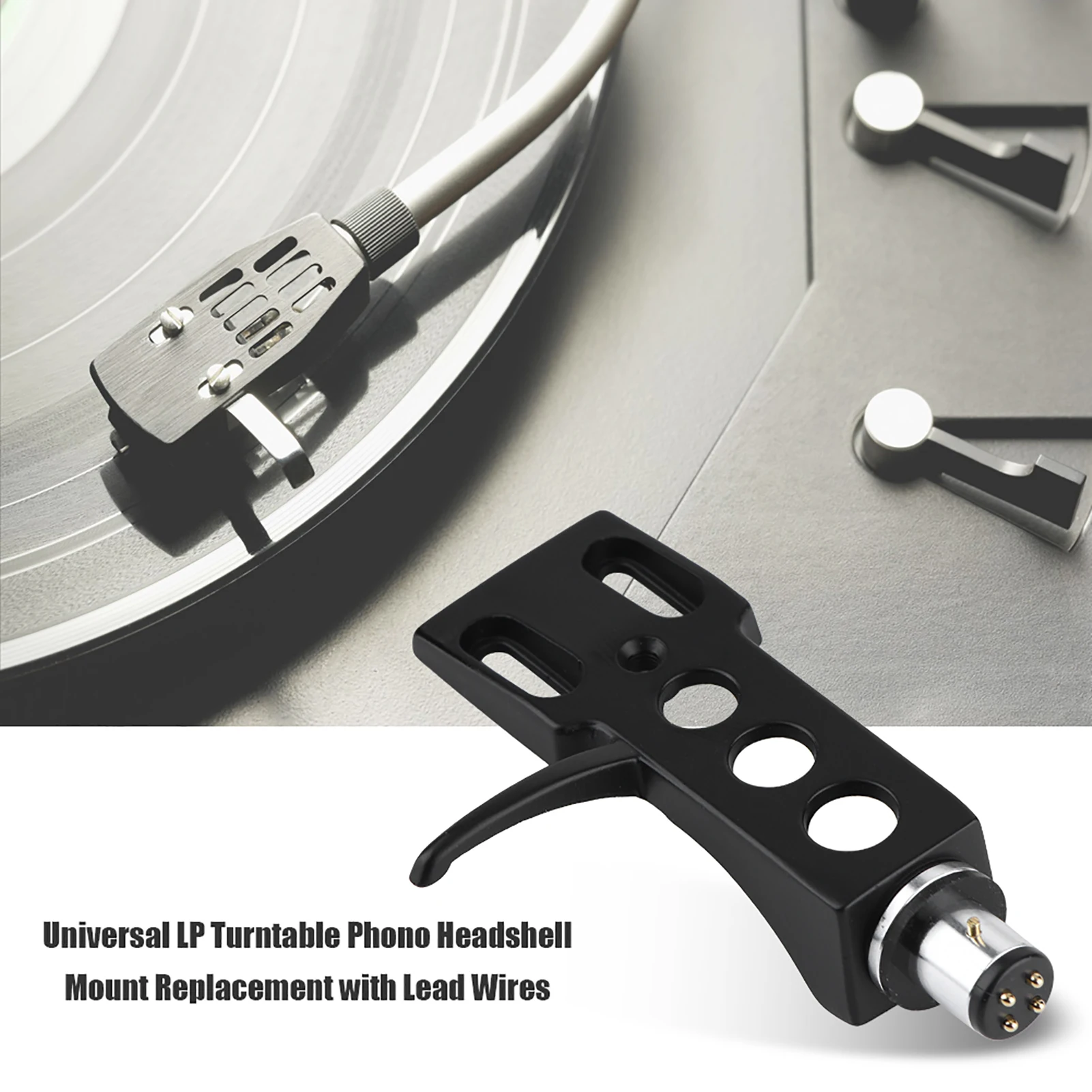 Universal LP Turntable Phono Headshell Mount Replacement with  Wires turntable headshell headshell turntable phono headshell