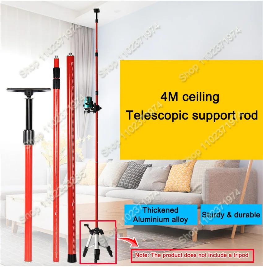 

4M Ceiling Bracket Telescopic Rod 5/8 Interface Extend Bracket for Laser Level Pole
