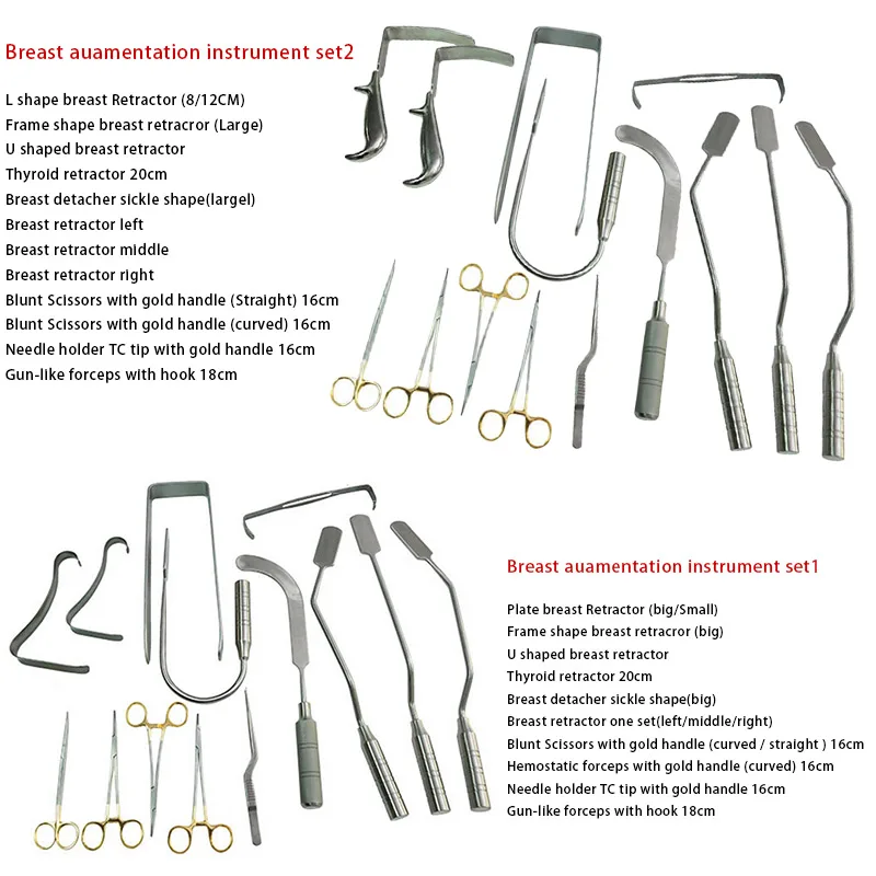 

Plastic Surgical Instrument Breast Detacher Sickle Retractor Set Stainless Steel Autoclavabe