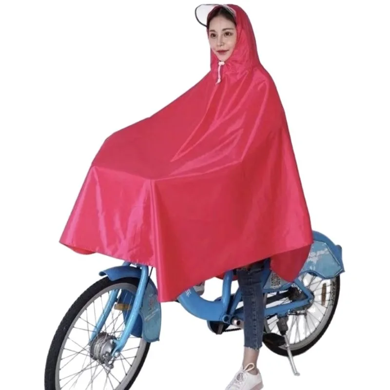 Cycling Raincoat with Large Brim Hood Adult Single Person Oversized Thickened Bicycle Rain Poncho for Shared Bike