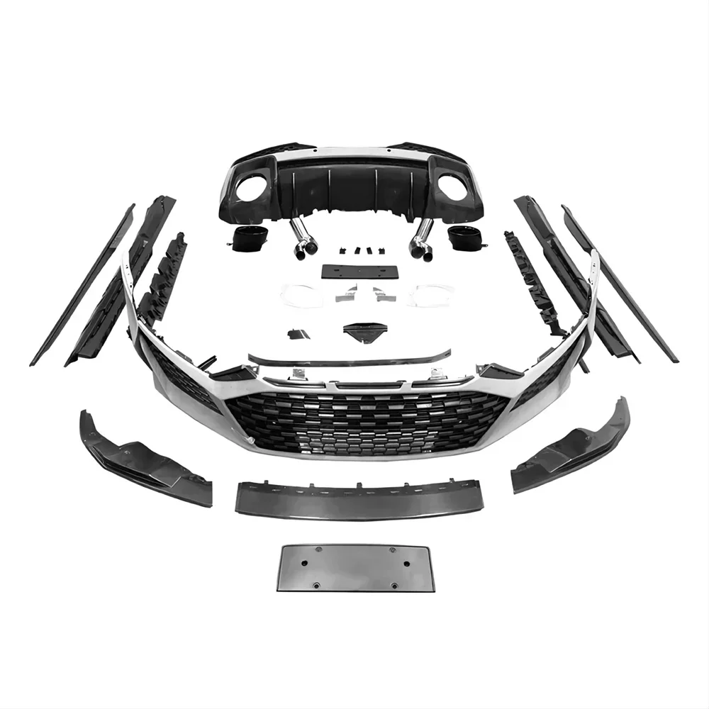 Upgrade Old to 21-23 New R8 Look Full Body Kit For Audi R8 16-18 Front Rear Bumper Side Skirts with Grill Lip Diffuser