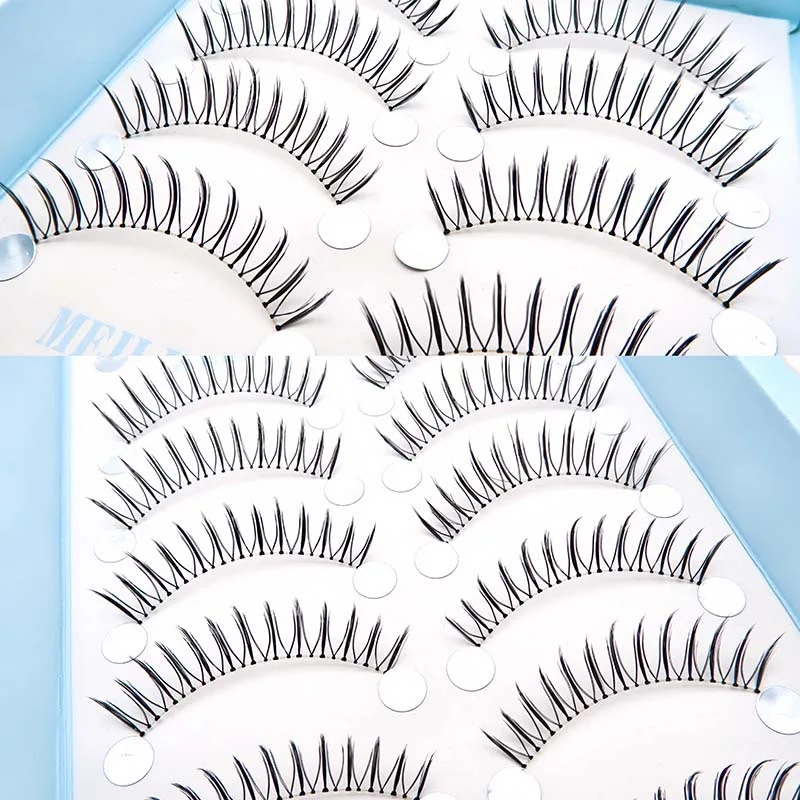 New V Shaped False Eyelashes Korean Girl Group Natural Transparent Stem Lashes Makeup Fairy Grafting Eyelash Extension Tools