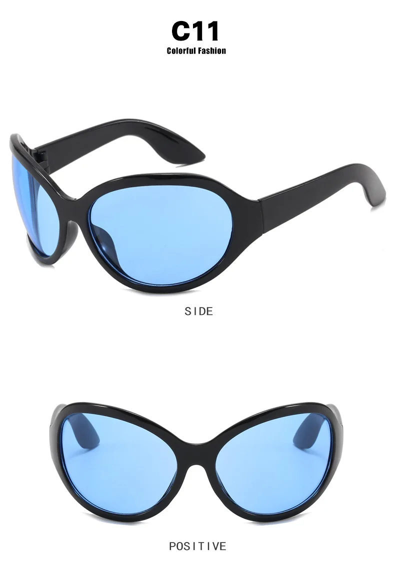 Einzigartige gelbe Y2K-Sonnenbrille für Damen, neue Mode, Oversize-Schild-Sonnenbrille, Herrenmode, coole Hip-Hop-Sonnenbrille, Damen, Fahren – Detail 11