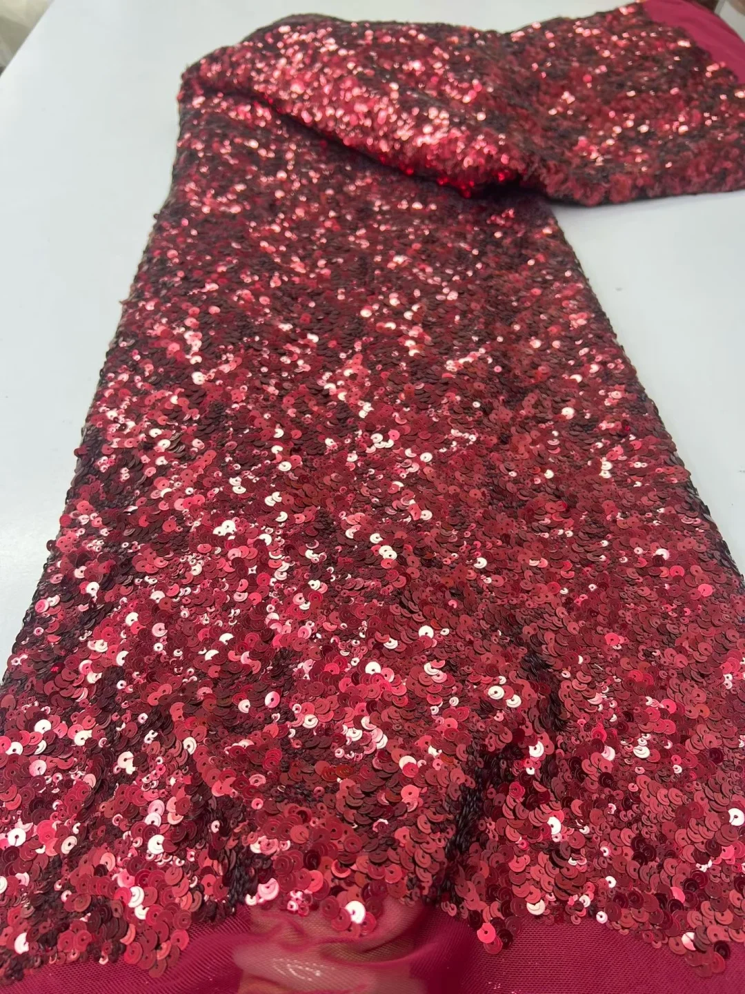 5 Yard Luxury Mixed Size Gold Champagne Sequin Tulle Fabric, All Over Sparkly Mottled Sequin Mesh for Wedding Evening Prom Dress