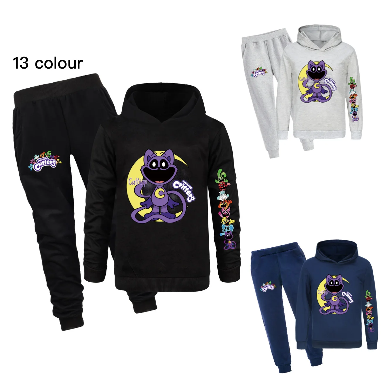 

Smiling Critters Boy Girl Clothes Hoodies Children New Child Tracksuit Autumn Clothing Sets Kids Hooded T-Shirt Pants Suits 3295