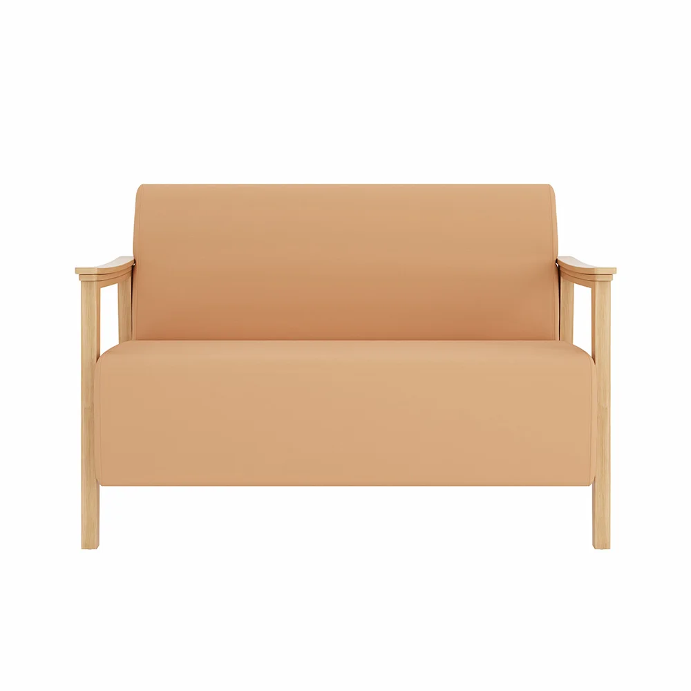 & Solid Ash Wood Feet Density Sponge Simple Design Reception Area Upholstery Durable Seating Couches Hospital Furniture Sofa