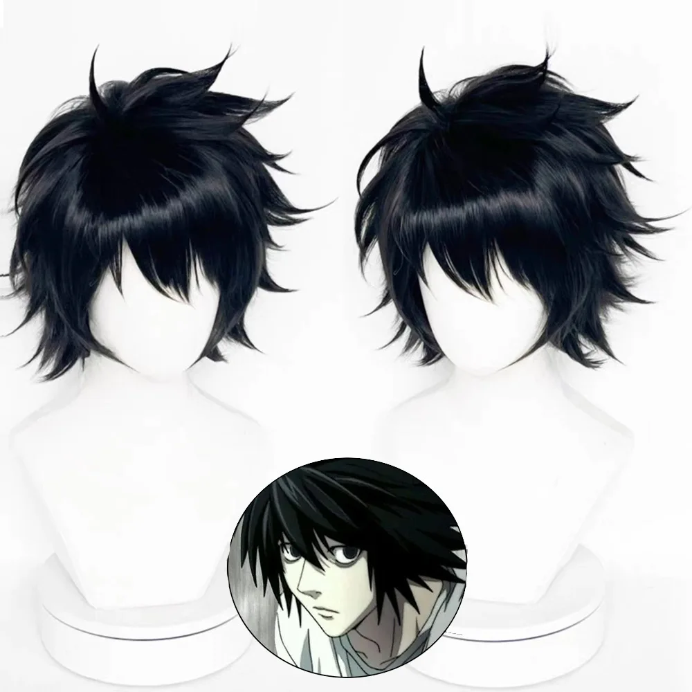 “Death Note” L·Laurite Al·Laurite Cosplay: Black, Straight, Short Anime-Style Hair (Manga/Reality Show) Synthetic Wig