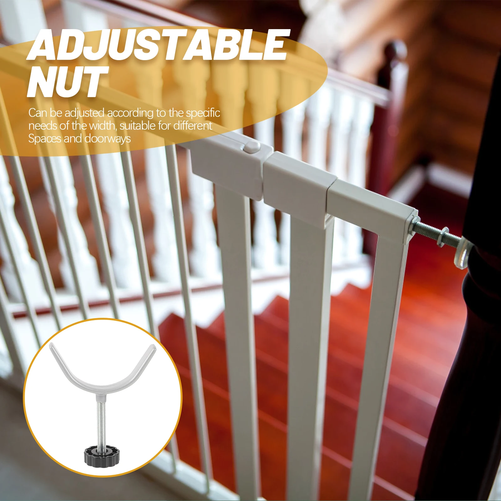 2 viti per cancello montate a pressione per porta scale per bambini, fissaggio di sicurezza, aste filettate in metallo, hardware per bambini, barriera di isolamento per animali domestici