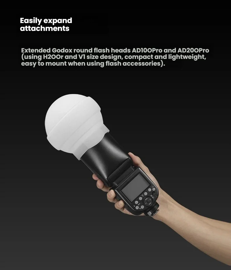 Suitable for Godox Shining Bull Flashlights V1 V1PRO V100 AD100 Circular Lamp Heads, Silicone Diffuser Balls