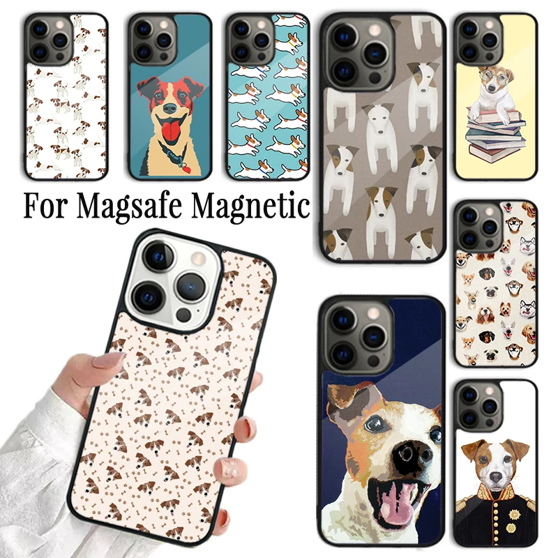 Coque Phone Case For iPhone 16 15 14 13 12 11 Pro Max Plus Magsafe Magnetic Wireless Charging Cover Jack Russell Terrier Dog