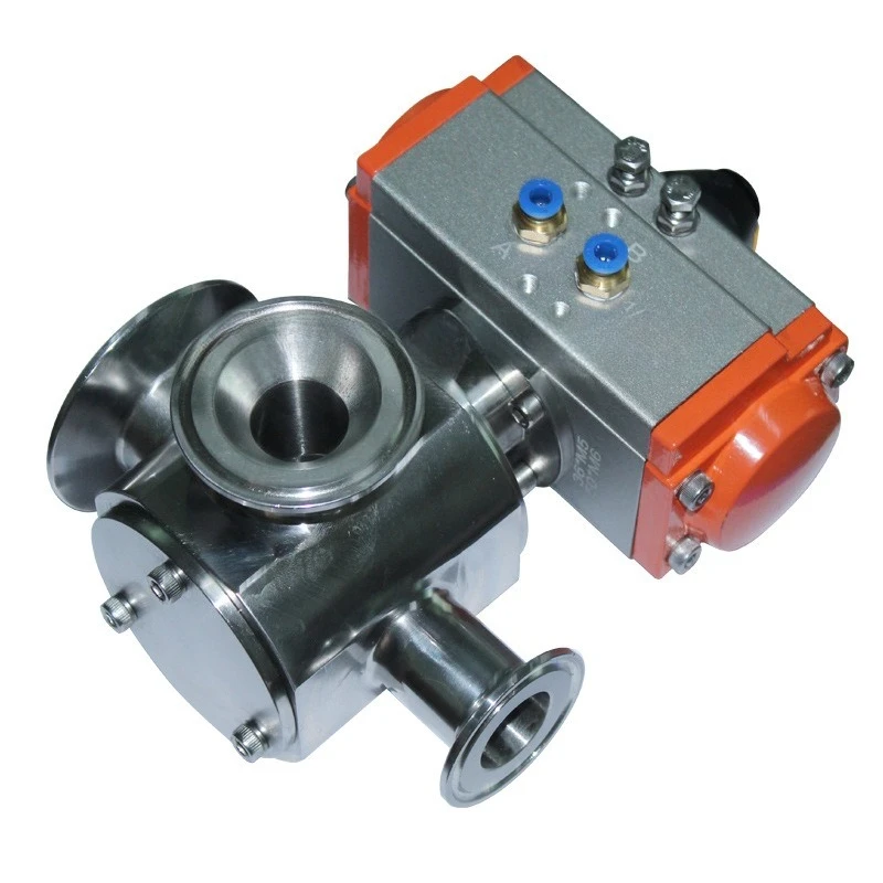 

Three-way rotary valve 77.5-64-50.5mm quick connector 304 stainless steel filling valve