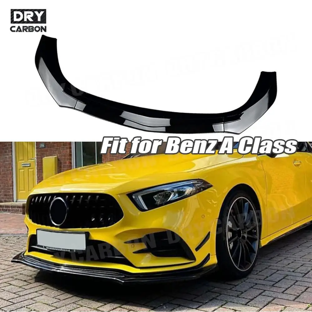 

ABS Material Front Bumper Chin Lip Spoiler Car BodyKit Accessories for Mercedes Benz A Class W177 A180 A200 A35 AMG 2019-2023