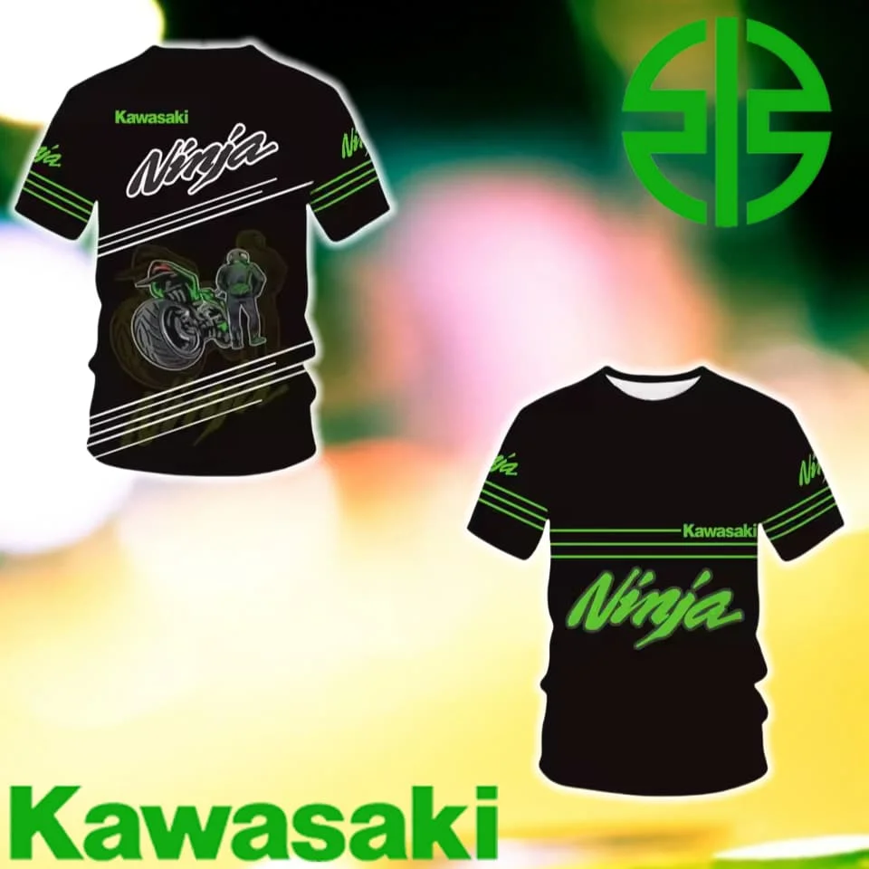 

Kawasaki Motorcycle Racing Team Men T Shirt Summer Short Sleeve Women Oversized Clothing New Fashion Adult Quick-Drying T-shirts