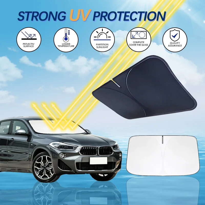 

Foldable Car Sun Visor For BMW X2 F39 2018-2022 Front Windshield Sunshade Heat Insulation Summer Cooling Auto Accessories