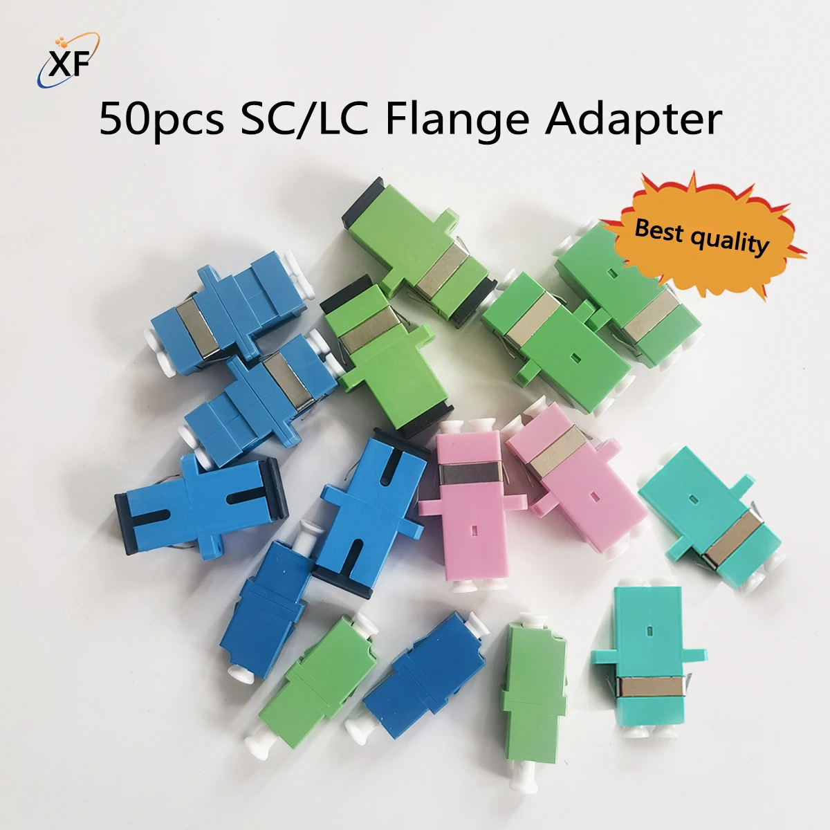 50pcs/100pcs OM4/OM3 LC/SC Duplex/Simplex Fiber Optic Adapter CouplerFiber Optical Simplex Mode SC-SC Fiber Flang Fiber Adaptor