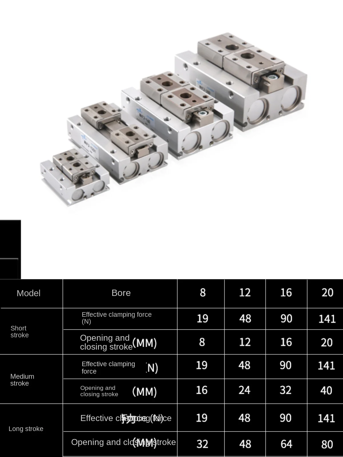 Small Pneumatic Sliding Table Guide Rail Finger Mode Pneumatic Cylinder Parallel Gripper