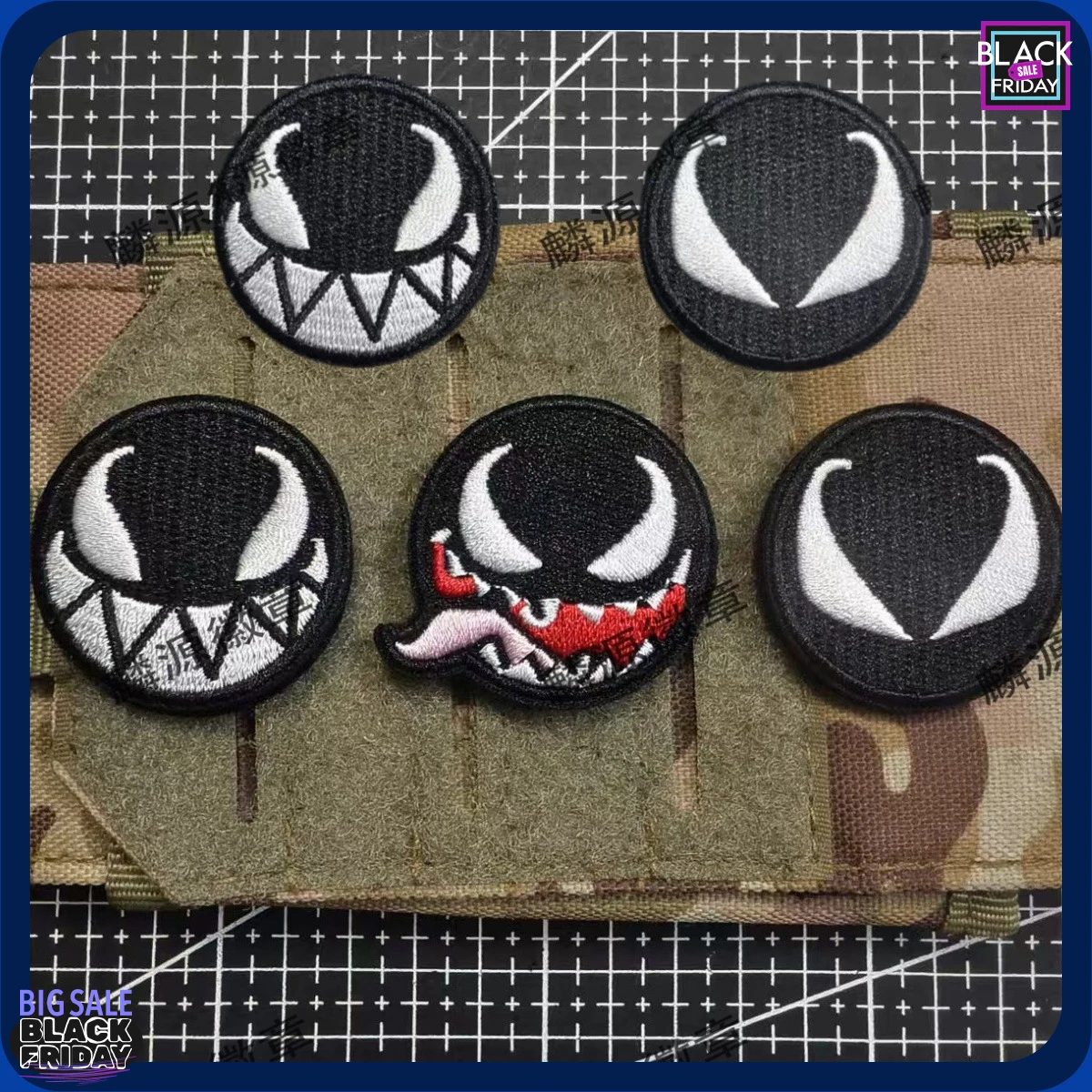 Venom Gaming Accessories - 4x4cm Anime Venom Embroidery Velcro Patch
